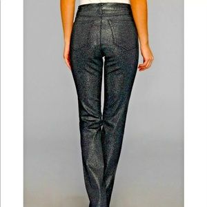 Jones New York Signature Navy Stretch Sparkle Lexington Straight Leg Jean